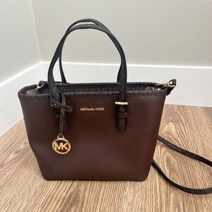 Michael Kors Jet Set Brown Leather Tote Bag